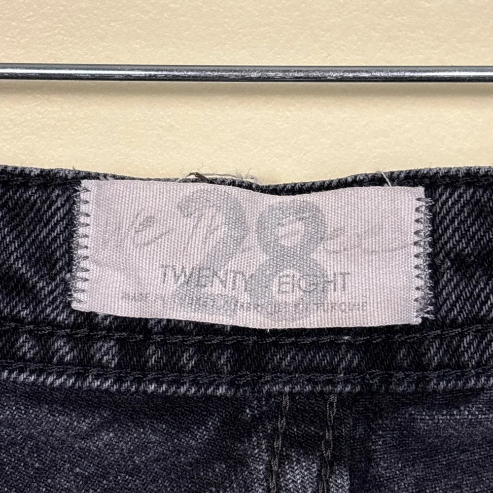 FREE PEOPLE We The Free Yoke Straight Leg Jeans Washed Black Women Size 28 Denim